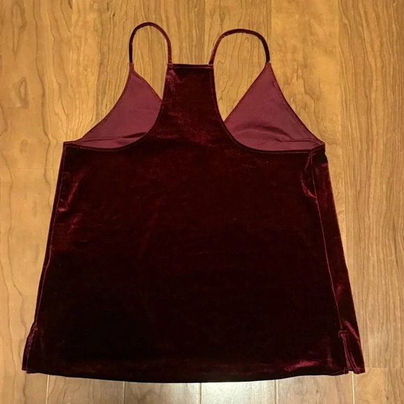 ABERCROMBIE & FITCH | Velour Velvet Red Maroon Tank Top - Picture 2 of 4